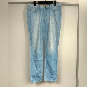 Paige Jimmy Jimmy Skinny in Naomi Embellished Crystal Boyfriend Jeans Size 28